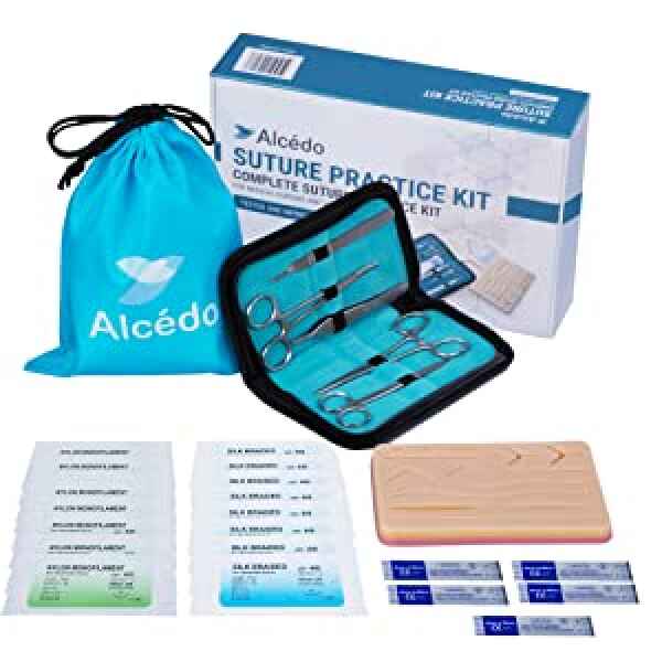 Kit de Práctica de Sutura Alcedo para Estudiantes de Medicina con 32  Accesorios Perfecto para Práctica Demostración Alcedo A-84546e66